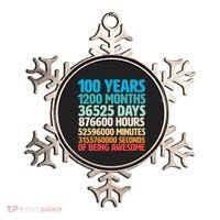 100 Years Of Being Awesome 100th Birthday Time Breakdown Ornament thumb 0
