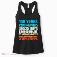 100 Years Of Being Awesome 100th Birthday Time Breakdown Women's Tank Top thumb 0