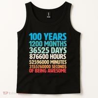 100 Years Of Being Awesome 100th Birthday Time Breakdown Tank Top thumb 2