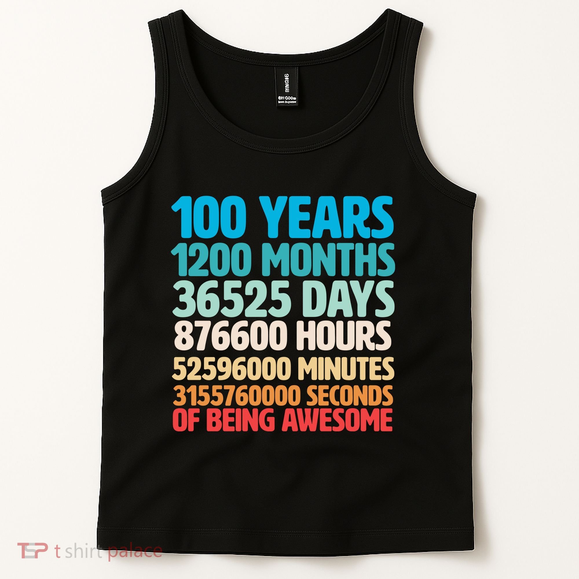 100 Years Of Being Awesome 100th Birthday Time Breakdown Tank Top