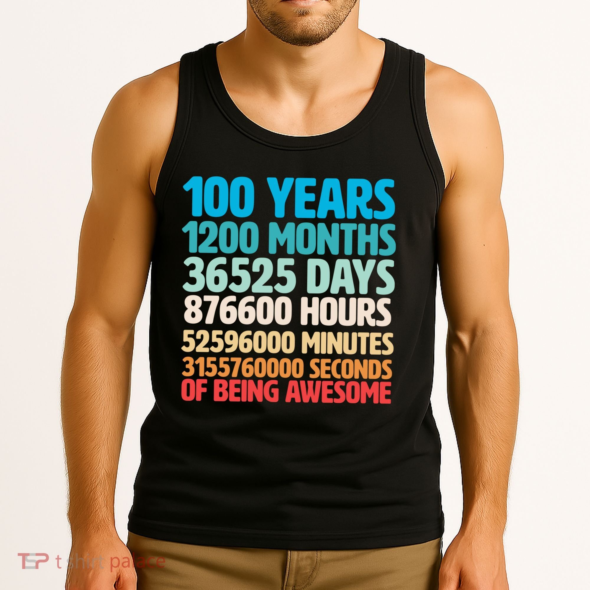 100 Years Of Being Awesome 100th Birthday Time Breakdown Tank Top