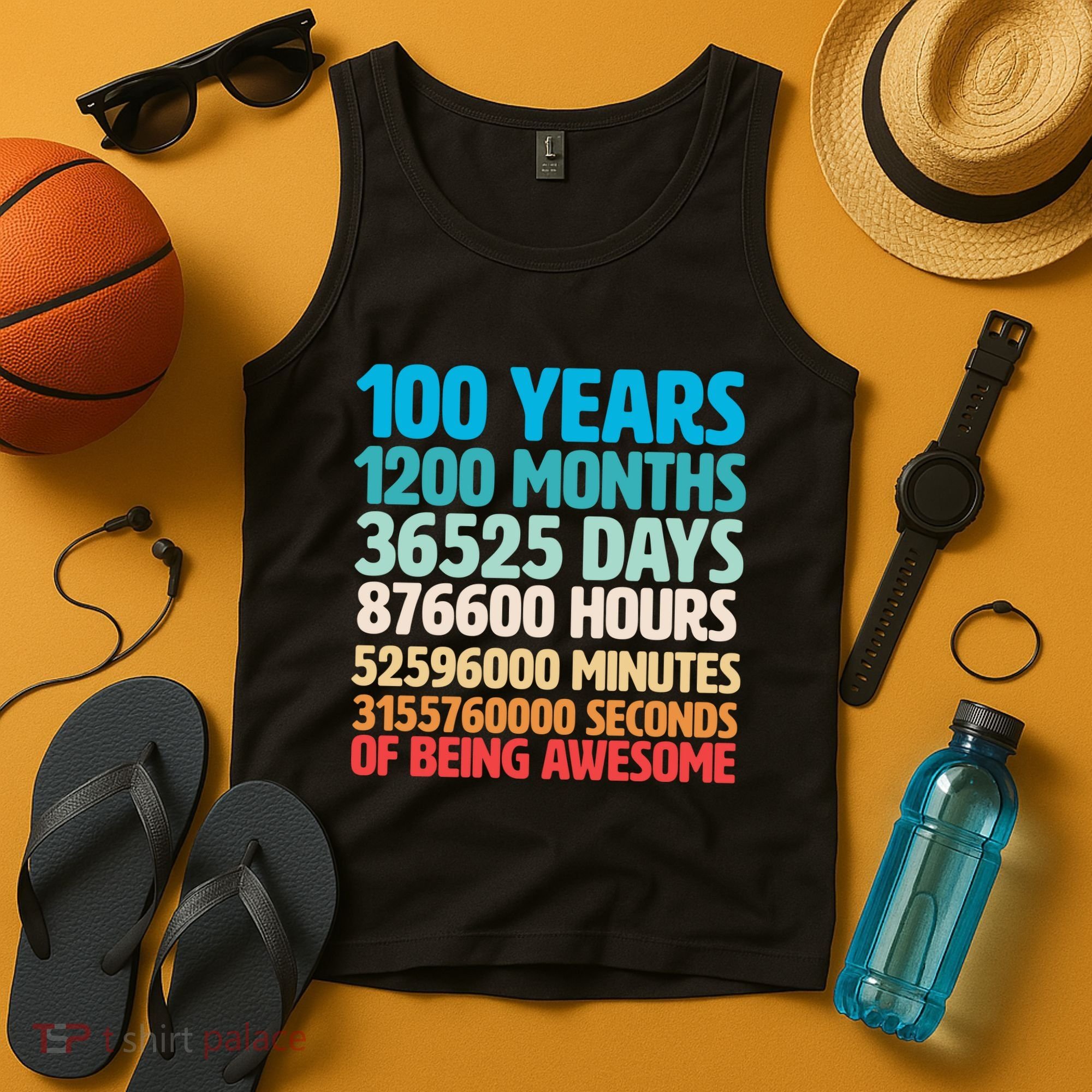 100 Years Of Being Awesome 100th Birthday Time Breakdown Tank Top
