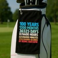 100 Years Of Being Awesome 100th Birthday Time Breakdown Golf Towel thumb 2