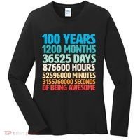 100 Years Of Being Awesome 100th Birthday Time Breakdown Women's Long Sleeve Shirt thumb 0