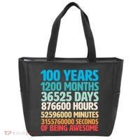 100 Years Of Being Awesome 100th Birthday Time Breakdown Tote Bag thumb 0