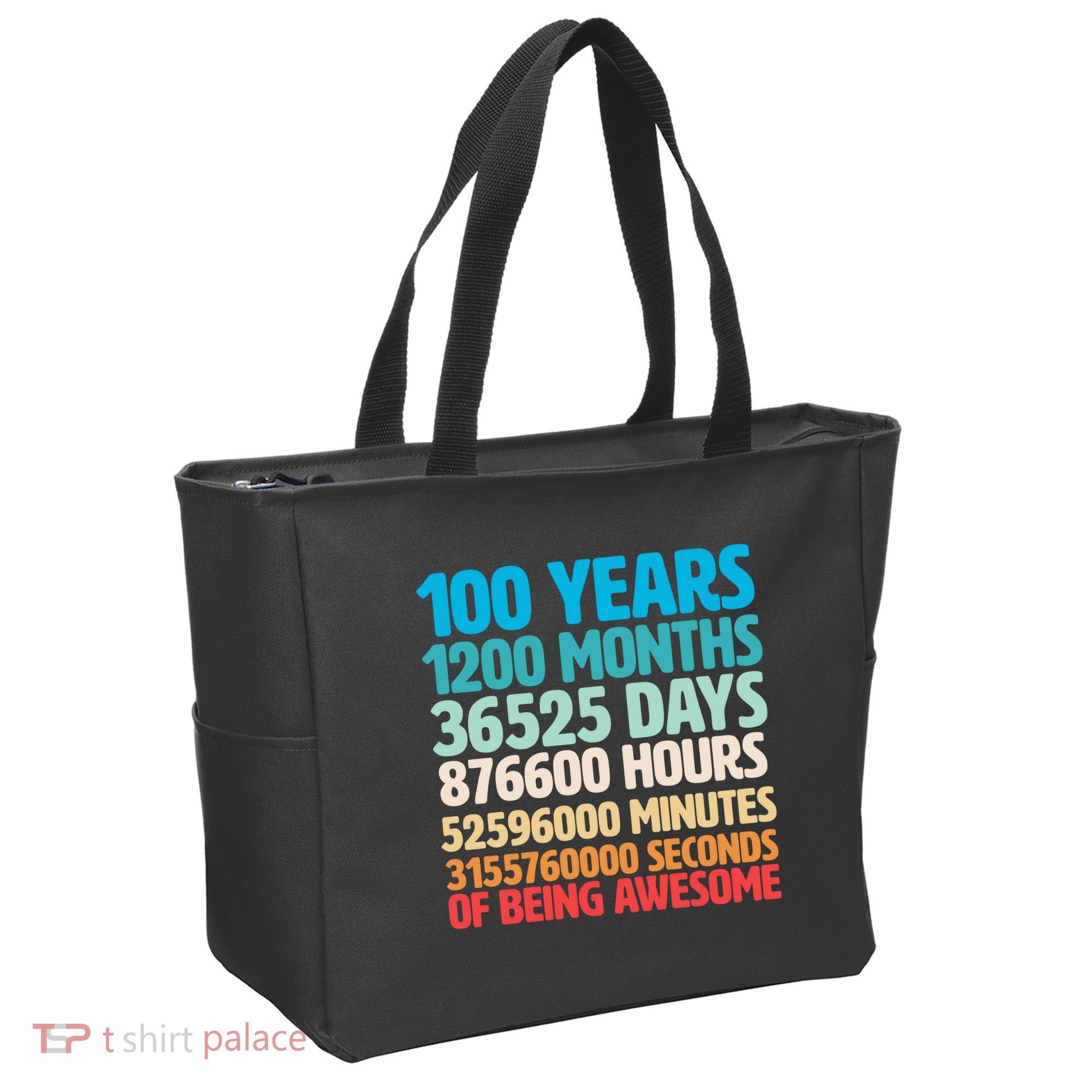 100 Years Of Being Awesome 100th Birthday Time Breakdown Tote Bag