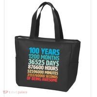 100 Years Of Being Awesome 100th Birthday Time Breakdown Tote Bag thumb 3