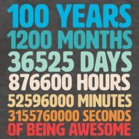 100 Years Of Being Awesome 100th Birthday Time Breakdown Vector Backpack thumb 2