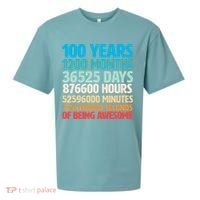 100 Years Of Being Awesome 100th Birthday Time Breakdown Sueded Cloud Jersey T-Shirt thumb 0
