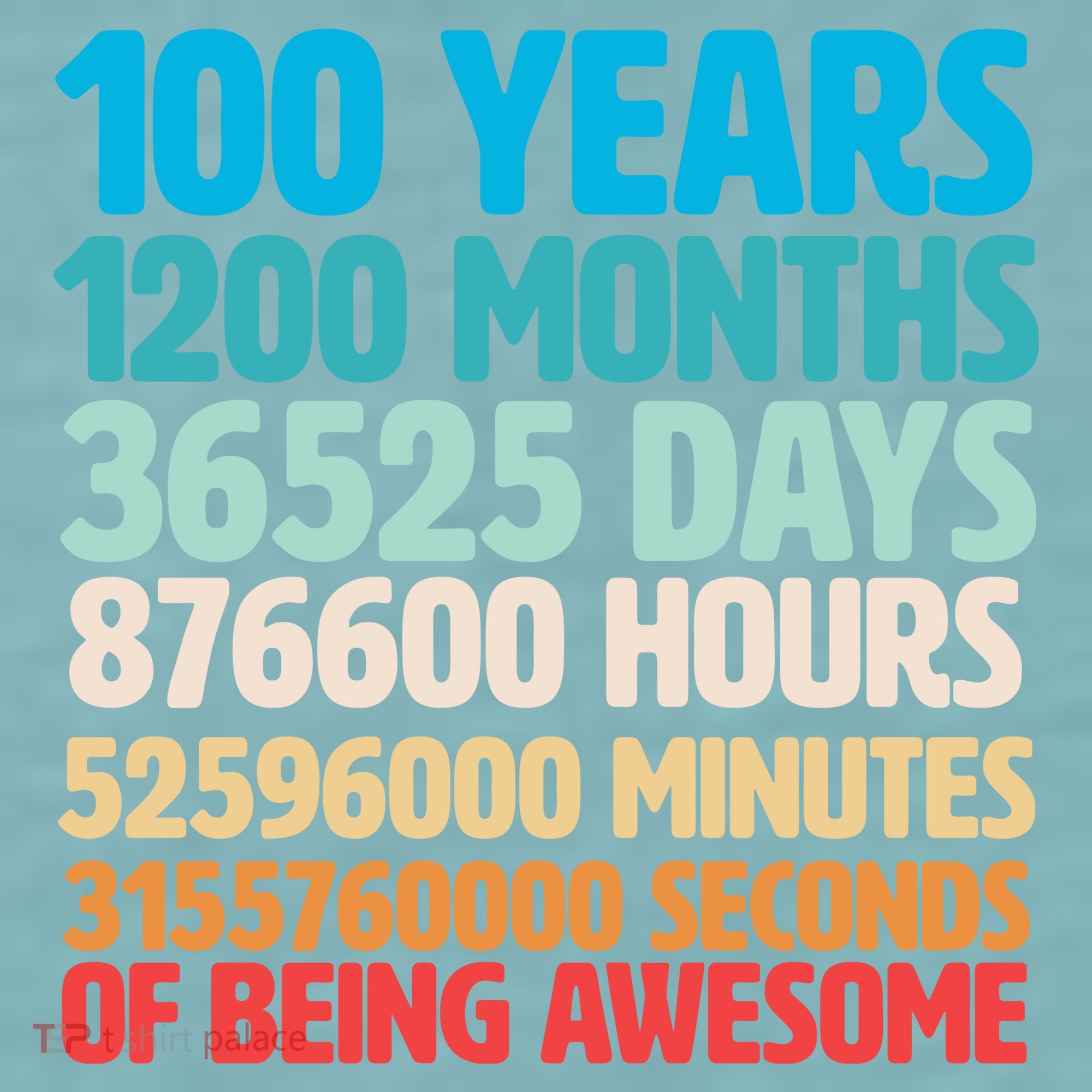 100 Years Of Being Awesome 100th Birthday Time Breakdown Sueded Cloud Jersey T-Shirt