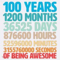 100 Years Of Being Awesome 100th Birthday Time Breakdown Comfort Colors Garment-Dyed Hooded Sweatshirt thumb 2