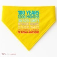 100 Years Of Being Awesome 100th Birthday Time Breakdown USA-Made Doggie Bandana thumb 0