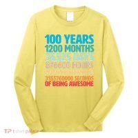 100 Years Of Being Awesome 100th Birthday Time Breakdown Long Sleeve Shirt thumb 0
