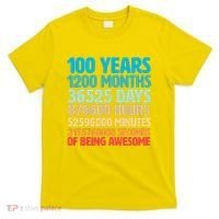 100 Years Of Being Awesome 100th Birthday Time Breakdown T-Shirt thumb 0