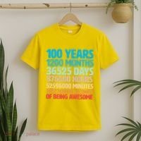 100 Years Of Being Awesome 100th Birthday Time Breakdown T-Shirt thumb 2