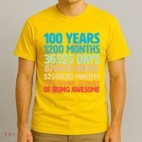 100 Years Of Being Awesome 100th Birthday Time Breakdown T-Shirt thumb 3