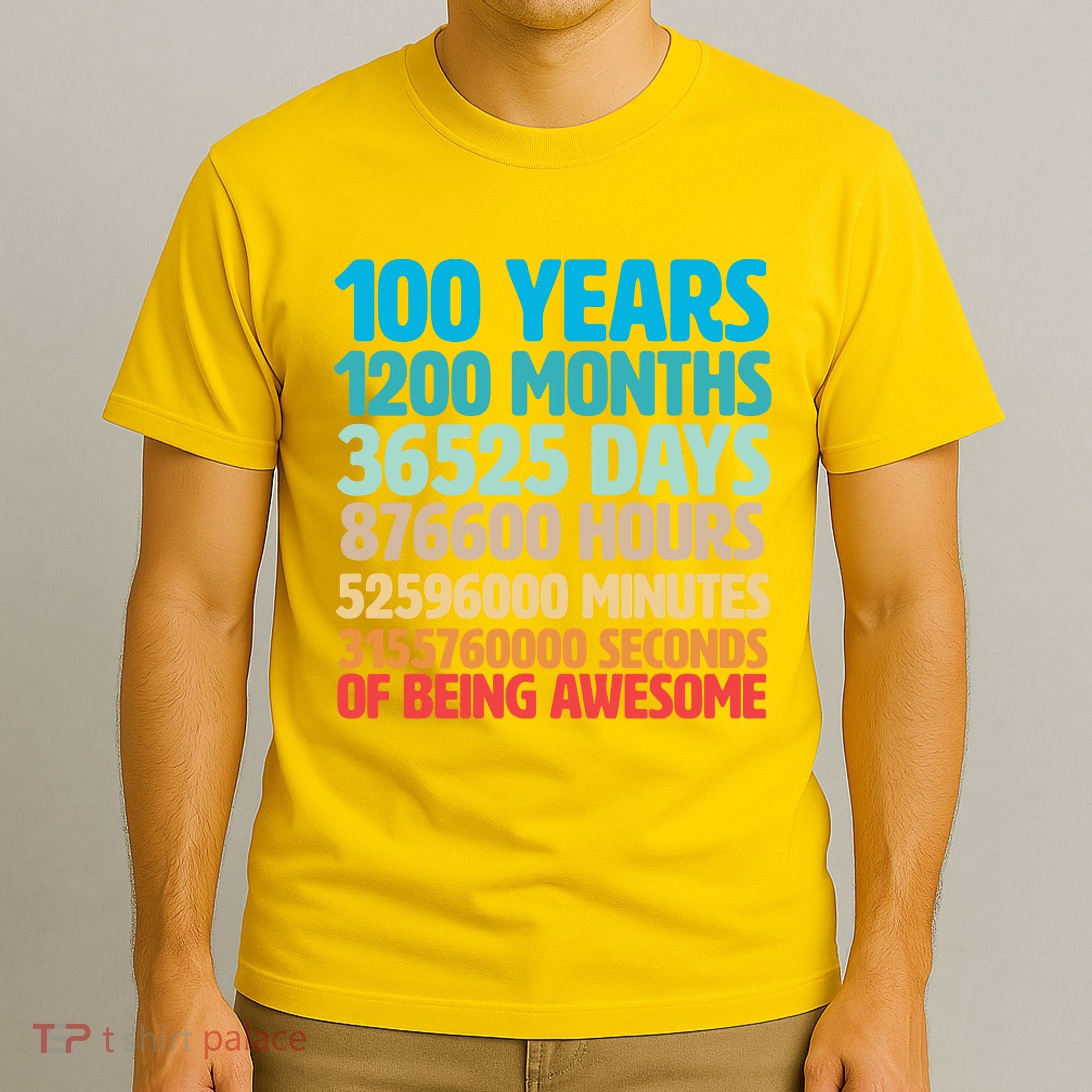 100 Years Of Being Awesome 100th Birthday Time Breakdown T-Shirt
