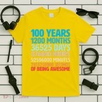 100 Years Of Being Awesome 100th Birthday Time Breakdown T-Shirt thumb 5