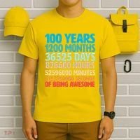 100 Years Of Being Awesome 100th Birthday Time Breakdown T-Shirt thumb 6
