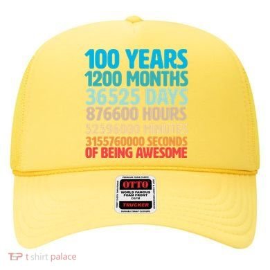 100 Years Of Being Awesome 100th Birthday Time Breakdown Hat