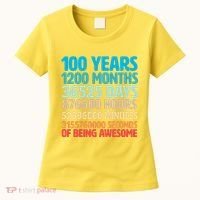 100 Years Of Being Awesome 100th Birthday Time Breakdown Women's T-Shirt thumb 0
