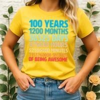 100 Years Of Being Awesome 100th Birthday Time Breakdown Women's T-Shirt thumb 2