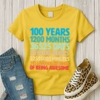 100 Years Of Being Awesome 100th Birthday Time Breakdown Women's T-Shirt thumb 3