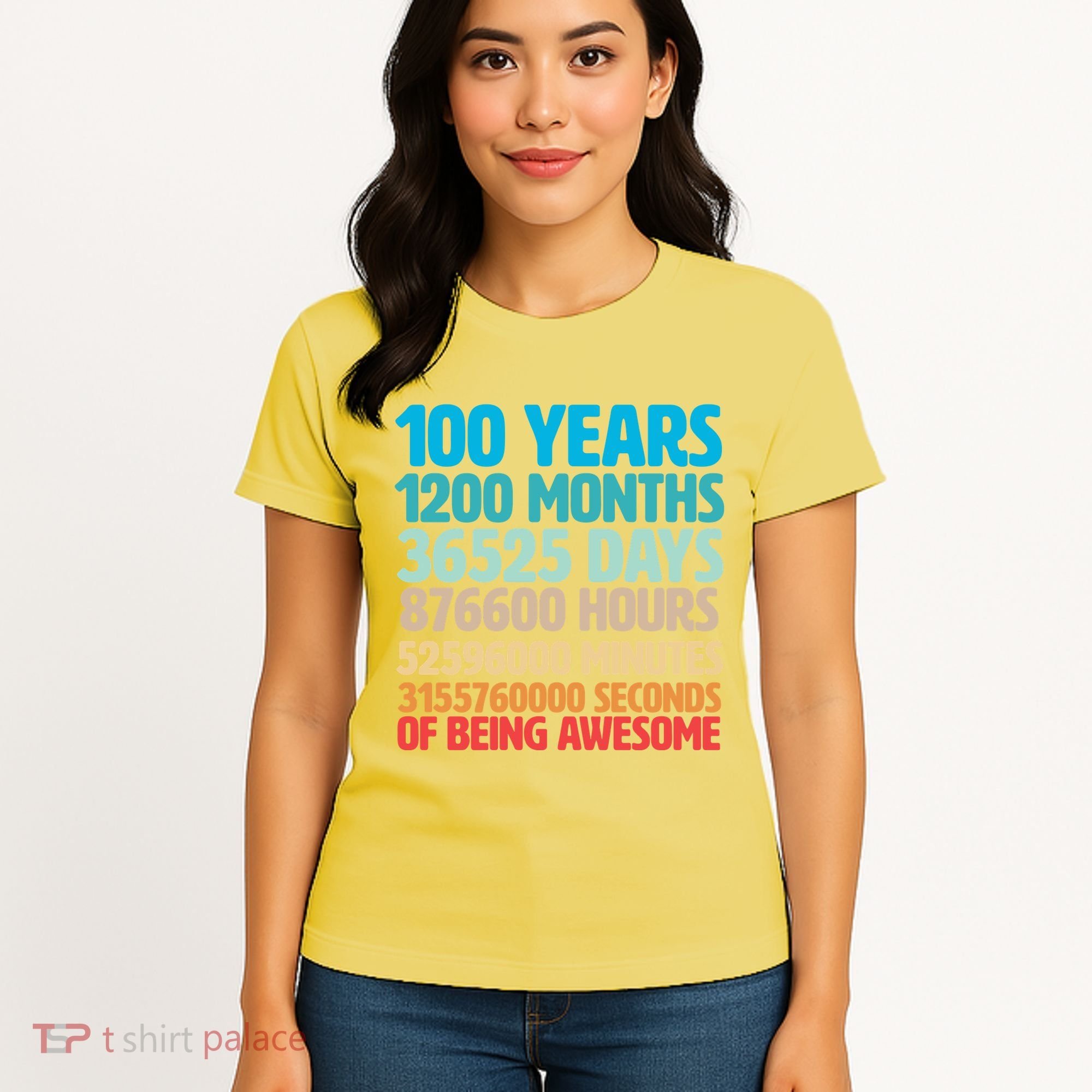 100 Years Of Being Awesome 100th Birthday Time Breakdown Women's T-Shirt