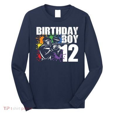 12 Year Old Paintball Birthday Party 12th Gift For Long Sleeve Shirt