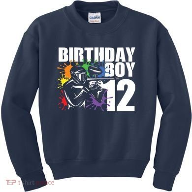 12 Year Old Paintball Birthday Party 12th Gift For Kids Sweatshirt