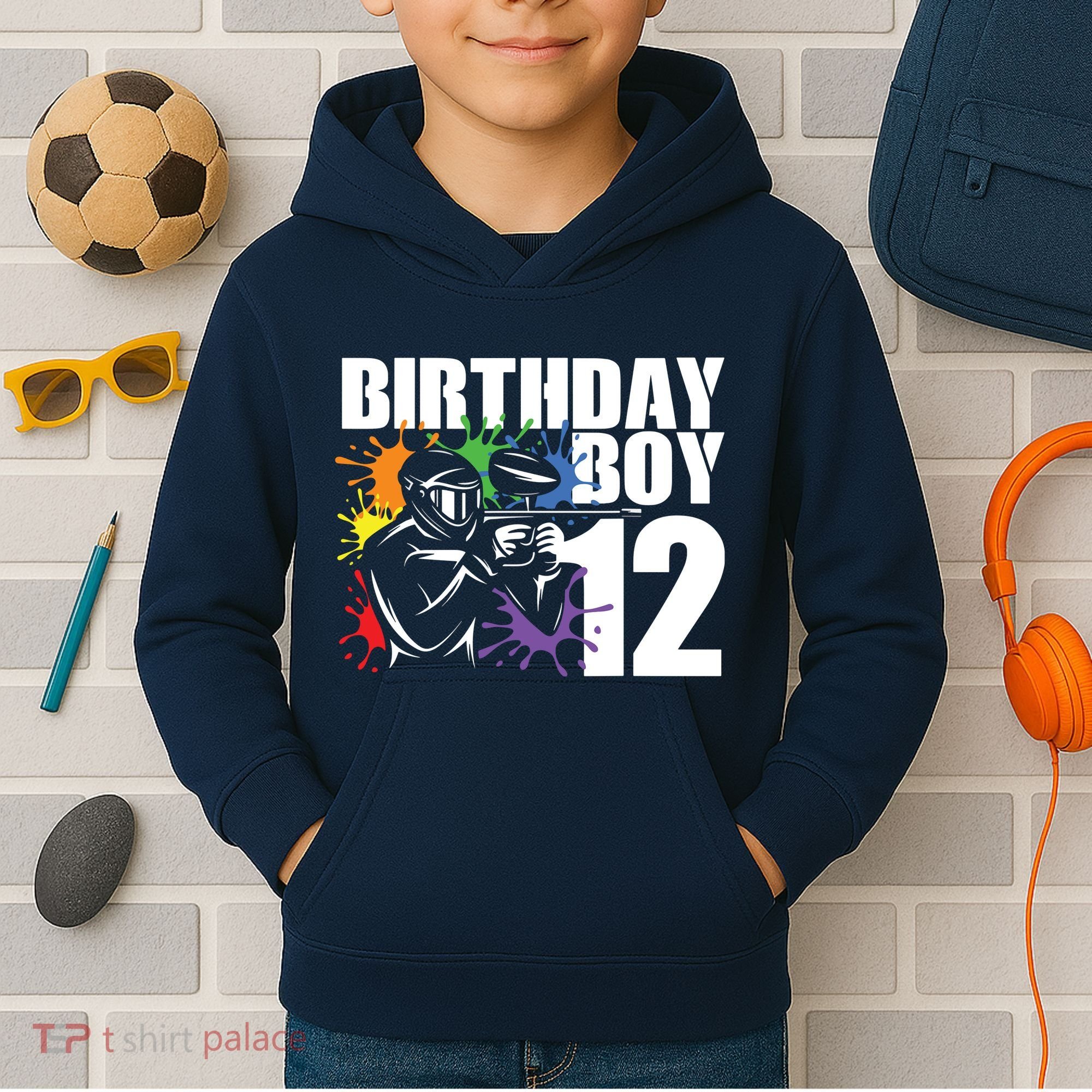 12 Year Old Paintball Birthday Party 12th Gift For Kids Hoodie