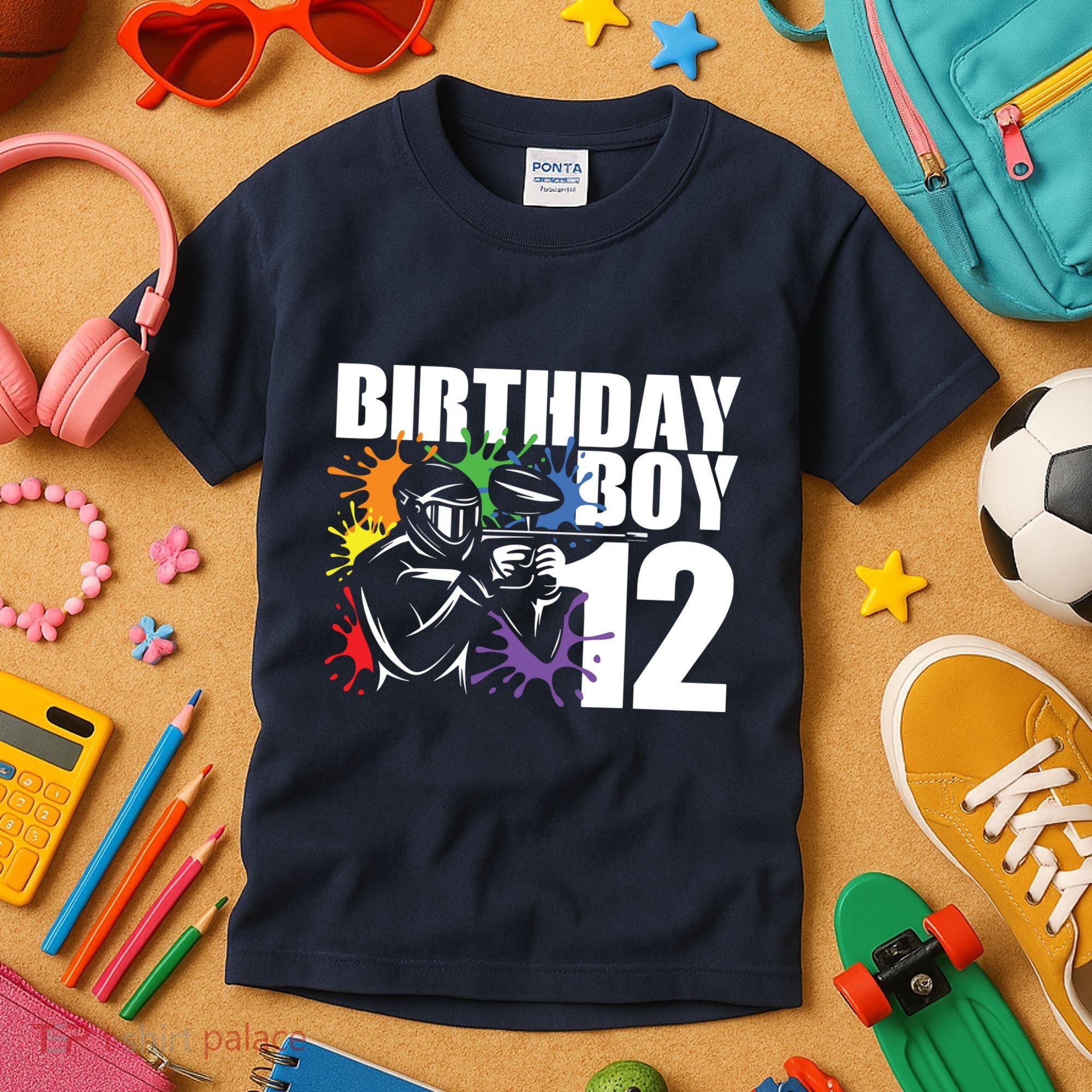 12 Year Old Paintball Birthday Party 12th Gift For Kids T-Shirt