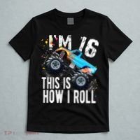 16 Year Old Gift Cool 16th Birthday Boy Gift For Monster Truck Car Lovers T-Shirt thumb 5