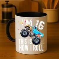 16 Year Old Gift Cool 16th Birthday Boy Gift For Monster Truck Car Lovers Coffee Mug thumb 4