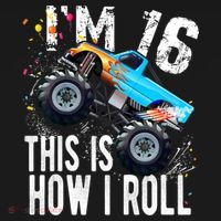 16 Year Old Gift Cool 16th Birthday Boy Gift For Monster Truck Car Lovers Women's Hoodie thumb 2