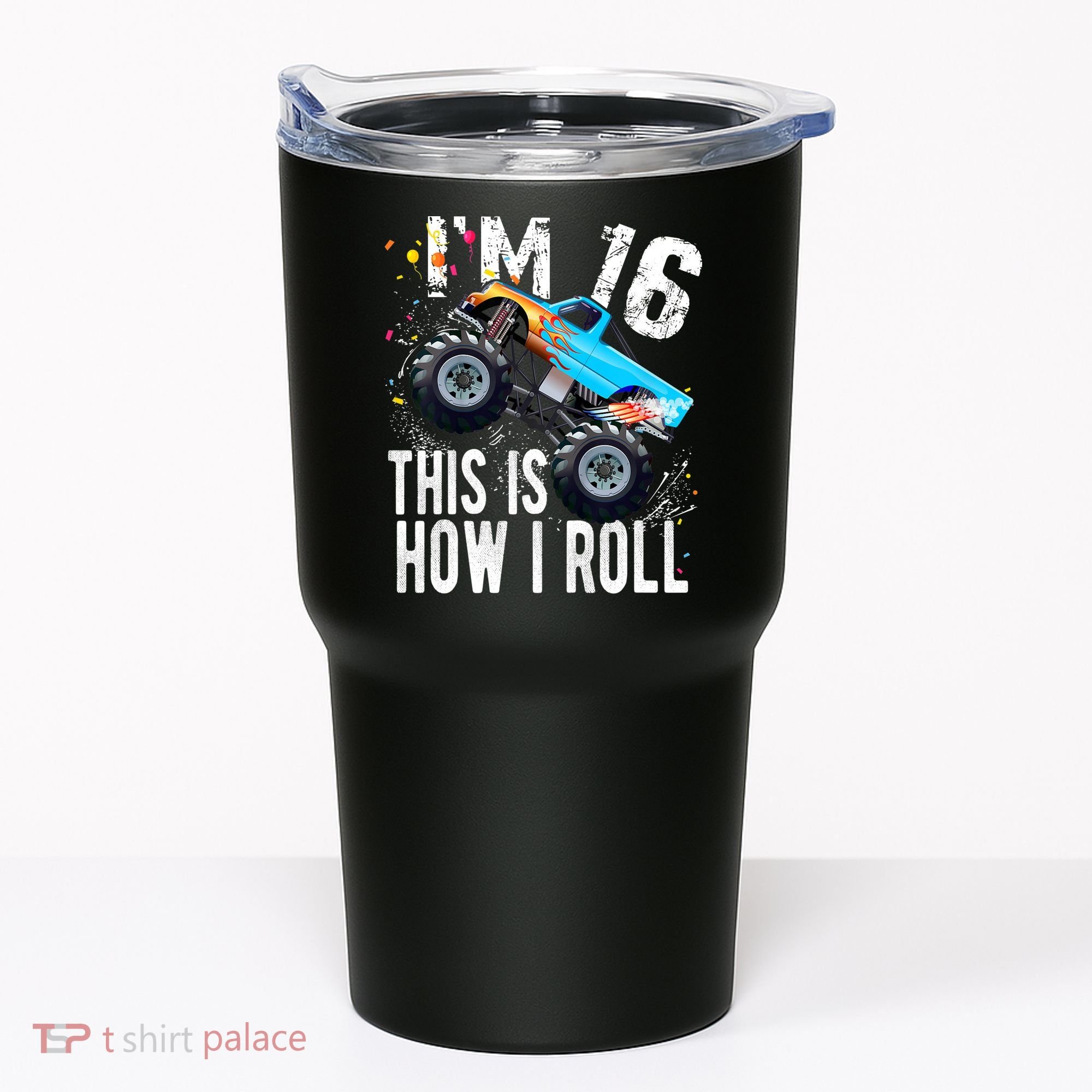 16 Year Old Gift Cool 16th Birthday Boy Gift For Monster Truck Car Lovers Tumbler