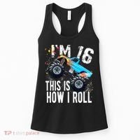 16 Year Old Gift Cool 16th Birthday Boy Gift For Monster Truck Car Lovers Women's Tank Top thumb 0