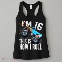 16 Year Old Gift Cool 16th Birthday Boy Gift For Monster Truck Car Lovers Women's Tank Top thumb 3