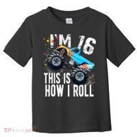 16 Year Old Gift Cool 16th Birthday Boy Gift For Monster Truck Car Lovers Toddler T-Shirt thumb 0