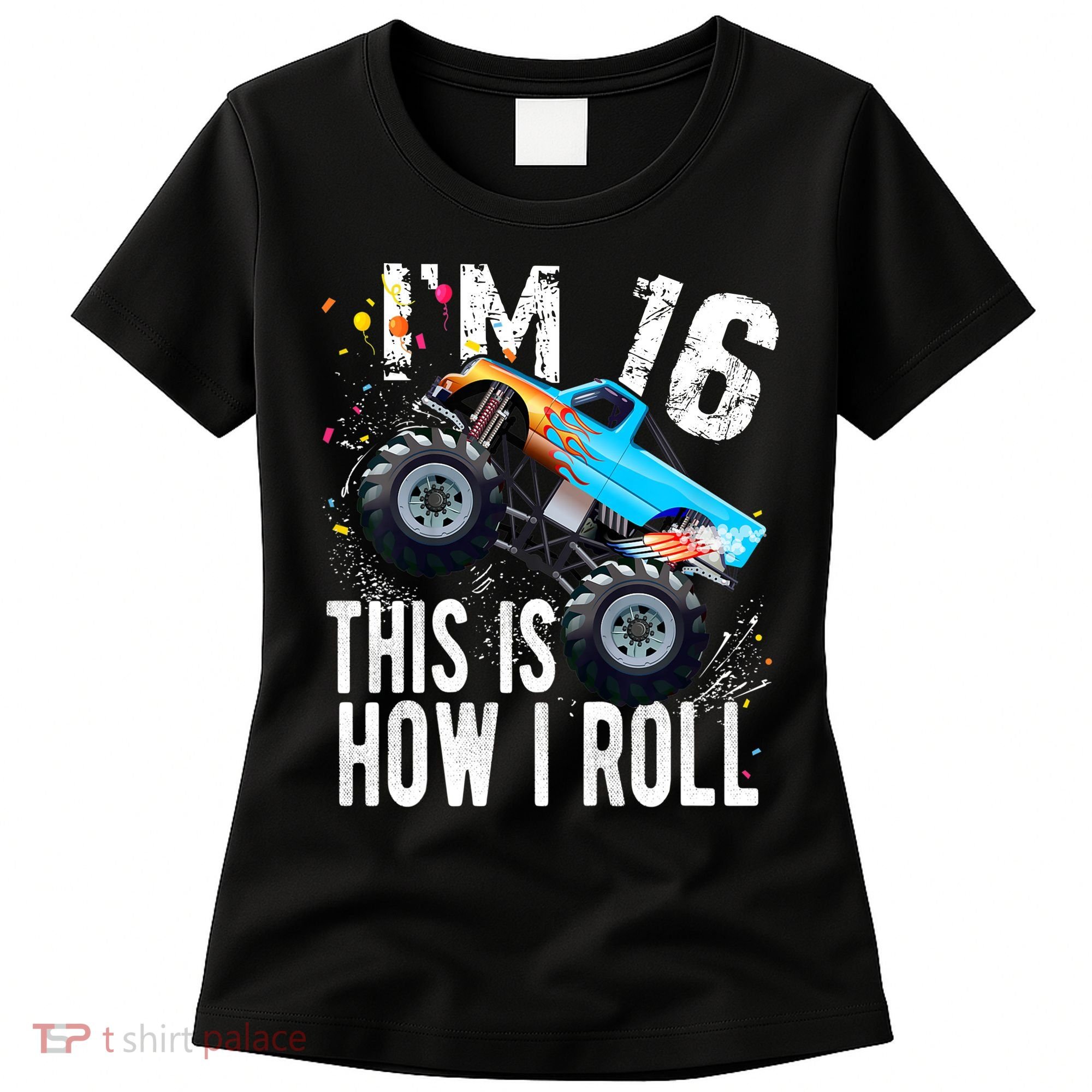 16 Year Old Gift Cool 16th Birthday Boy Gift For Monster Truck Car Lovers Women's T-Shirt