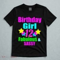 12 Year Old Girl Birthday Party Neon Bday Party T-Shirt thumb 5