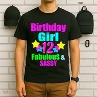 12 Year Old Girl Birthday Party Neon Bday Party T-Shirt thumb 6