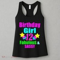 12 Year Old Girl Birthday Party Neon Bday Party Women's Tank Top thumb 3
