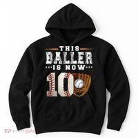 10 Years This Baller Is Now 10 Baseball 10th Birthday Hoodie thumb 0