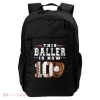 10 Years This Baller Is Now 10 Baseball 10th Birthday Backpack thumb 0