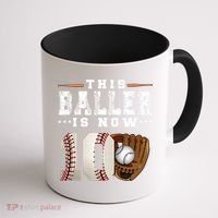 10 Years This Baller Is Now 10 Baseball 10th Birthday Coffee Mug thumb 1