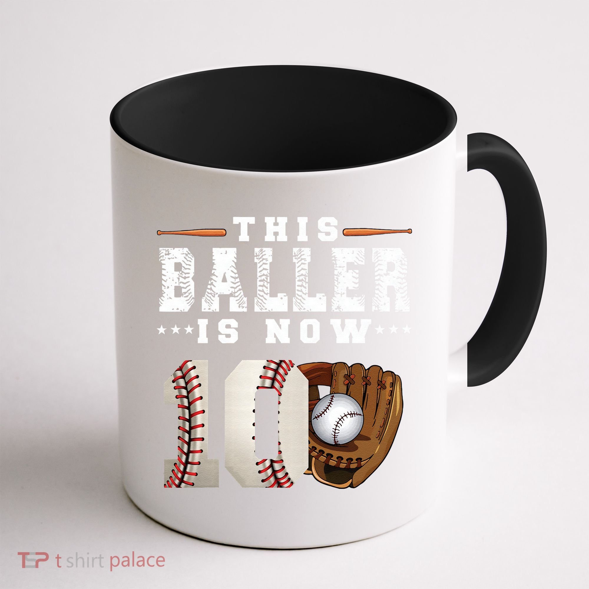 10 Years This Baller Is Now 10 Baseball 10th Birthday Coffee Mug
