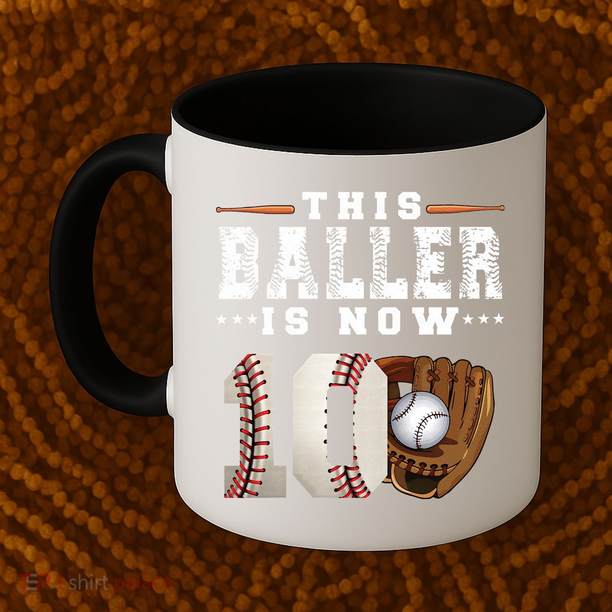 10 Years This Baller Is Now 10 Baseball 10th Birthday Coffee Mug