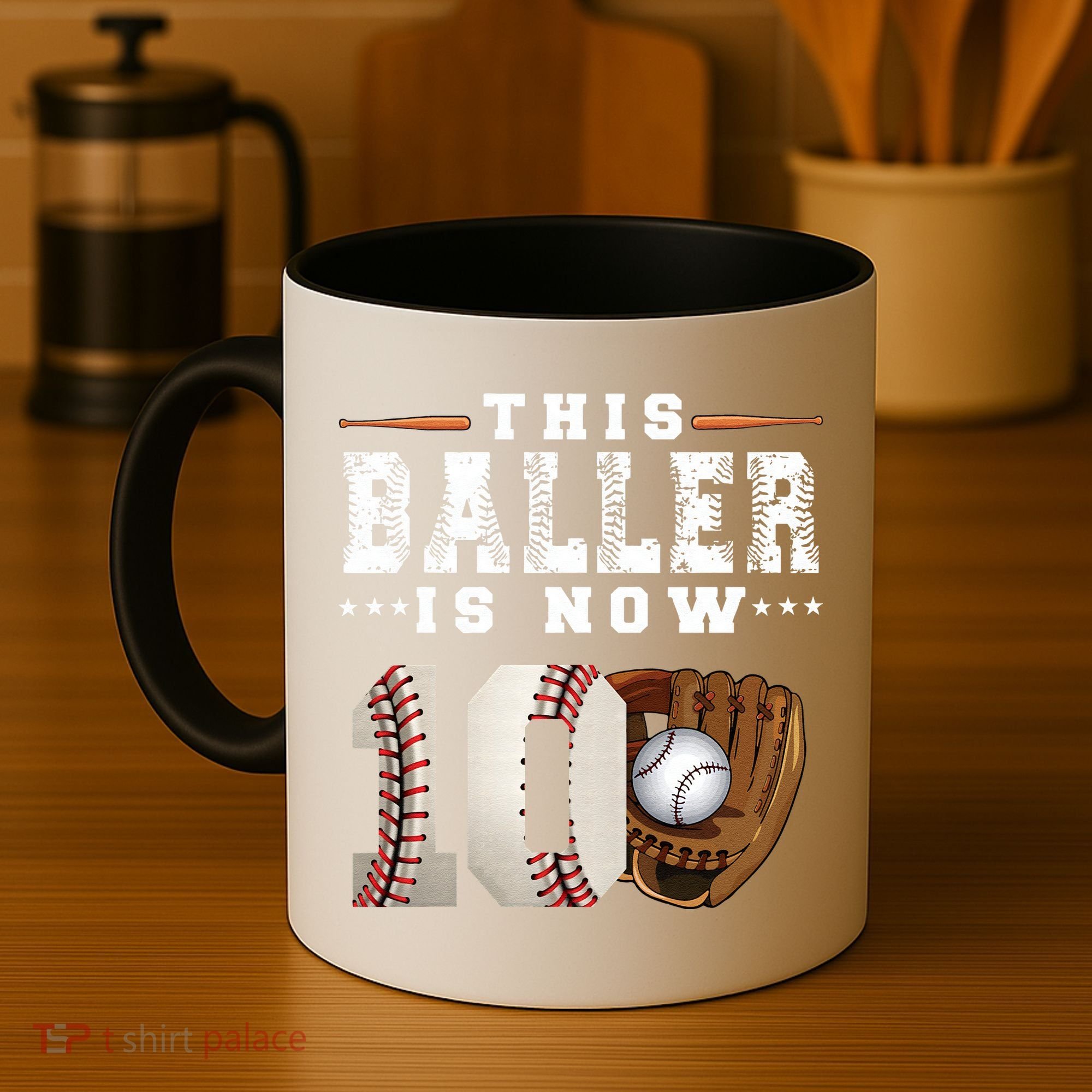10 Years This Baller Is Now 10 Baseball 10th Birthday Coffee Mug