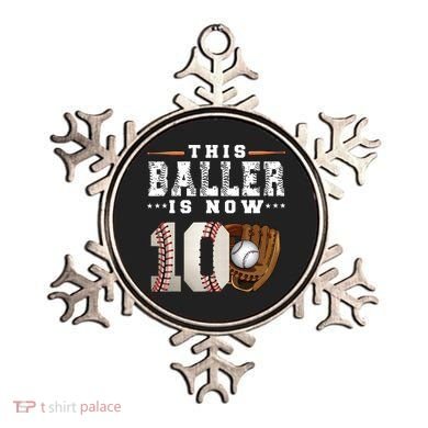 10 Years This Baller Is Now 10 Baseball 10th Birthday Ornament